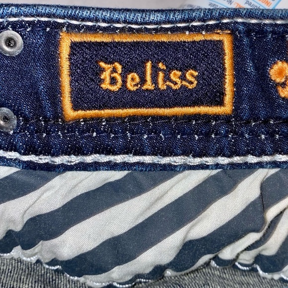 ROCK REVIVAL BELISS EASY STRAIGHT SEQUIN METALLIC STITCH FAUX FLAP JEANS 26 - Picture 8 of 9